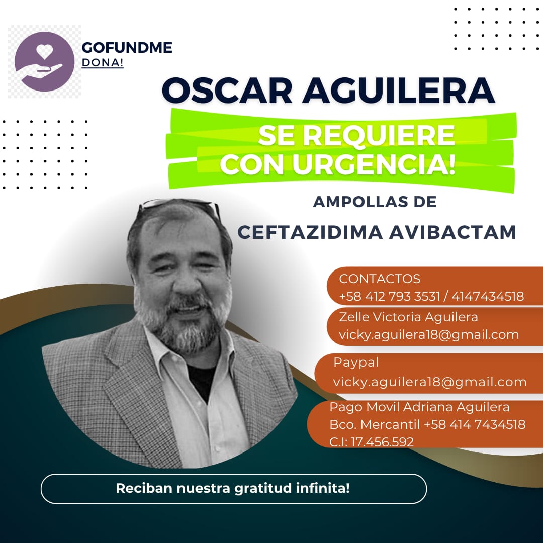 leoperiodista's tweet photo. #19Agos...URGENTE..Se requiere con urgencia ampollas de *CEFTAZIDIMA AVEBACTAM* para el Profesor Óscar Aguilera https://t.co/0A7VraRewA