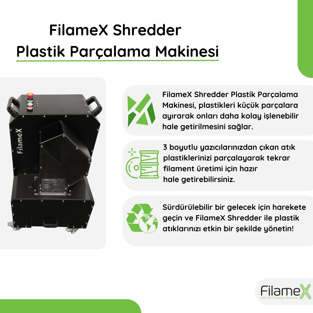 3dfilamex's tweet photo. FilameX Shredder Plastik Parçalama Makinesi. ♻️
#3dfilamex #filament #3dyazıcı #3dprinter #techonology #inovasyon #geridönüşümprojeleri #girişimcilik #plafilament #petgfilament #absfilament https://t.co/ToCwfStZZh
