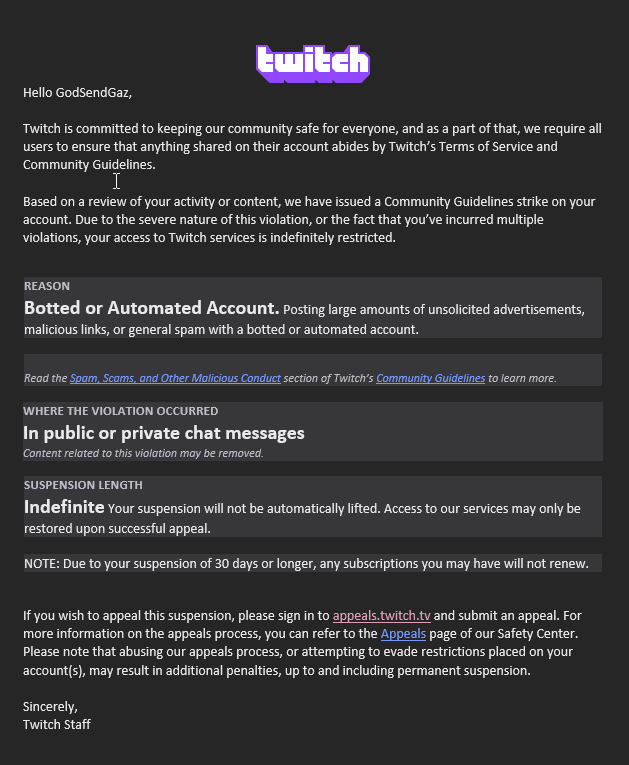 GodSendGaz's tweet photo. @TwitchSupport 
What the hell Twitch, care to explain? https://t.co/1vYI8QKM7I
