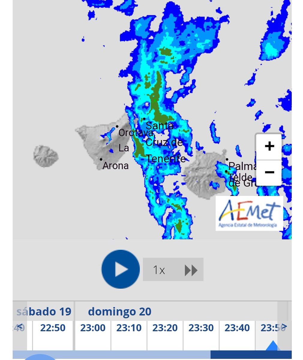 airam_tenerife's tweet photo. Radar de la @AEMET_Canarias actualizado a las 23:50 h de este 19/08.

Nunca ver esto nos había puesto tan contentos a TODOS. 
Me bajan lágrimas por la cara de alegría.

Por favor, que siga así toda la noche.
Por favor 😢🙏🏼
#IFTenerife #IFArafoCandelaria https://t.co/Hr8pm4ZmE3