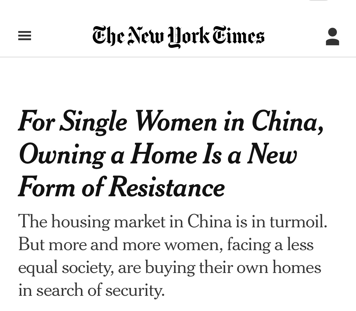 nikstankovic_'s tweet photo. I stopped reading the New York Times years ago precisely for this reason, but people post images. I think the NYT has exhausted the "but at what cost?" narrative (simply tack on "but at what cost?" to any positive news from China), but I guess we're happy to announce the birth of a new one.... Everybody in China is resisting. Everything they do is an act of resistance. Against the you know who.

You walk down the street in China and you see a guy on a bicycle. HE IS RESISTING. Why is he resisting? Because most everyone else is on an electric scooter, and there he is, showing the finger to the CCP, riding a good old fashioned bike.

Fitness has become very popular in China in recent years, social media is full of videos of people from gyms, everyone's got a fitness app, etc. They are resisting. Why are they resisting? Because the CCP wants them to work, work, work to increase the GDP and they are like "fuck you CCP, I'm going to the gym". THEY ARE RESISTING.

An LGBTQ+ lesbian woman is buying a mango at the farmer's market in Beijing. SHE IS RESISTING. Why is she resisting? Because most mangos in Mainland China are imported from Taiwan and Beijing government often sanctions it (temporarily) to punish Taiwan for some provocation or other. An act of buying the mango is an act of resistance. She wants Taiwan to be free and she will not take the CCP dictat. Give me 5 kilos of mangos.

The message is obvious. People in China are desperate. And they need our help. They cannot protest, so they make these desperate acts of resistance: they buy apartments, ride bikes and go to the gym, and eat mangos. We have to save them.

Is anyone out there paying for a New York Times subscription? Please don't do that to yourself. You've worked hard for that money. Don't spend your money on this kind of toxic propaganda. You should not even be reading it for free really.