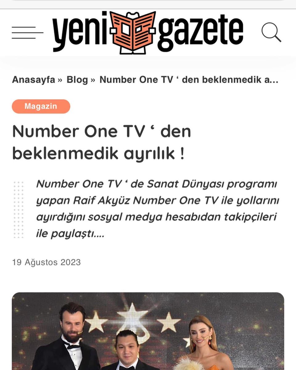 ben_raif's tweet photo. "Program bitirirken hep bir sonraki hafta yeni bir konukla görüşmek dileğiyle demiştim . Şimdi gerçek veda zamanı geldi . Number One TV ‘ den program sorumlusu olarak ayrılıyorum " https://t.co/BTohDHHCmb