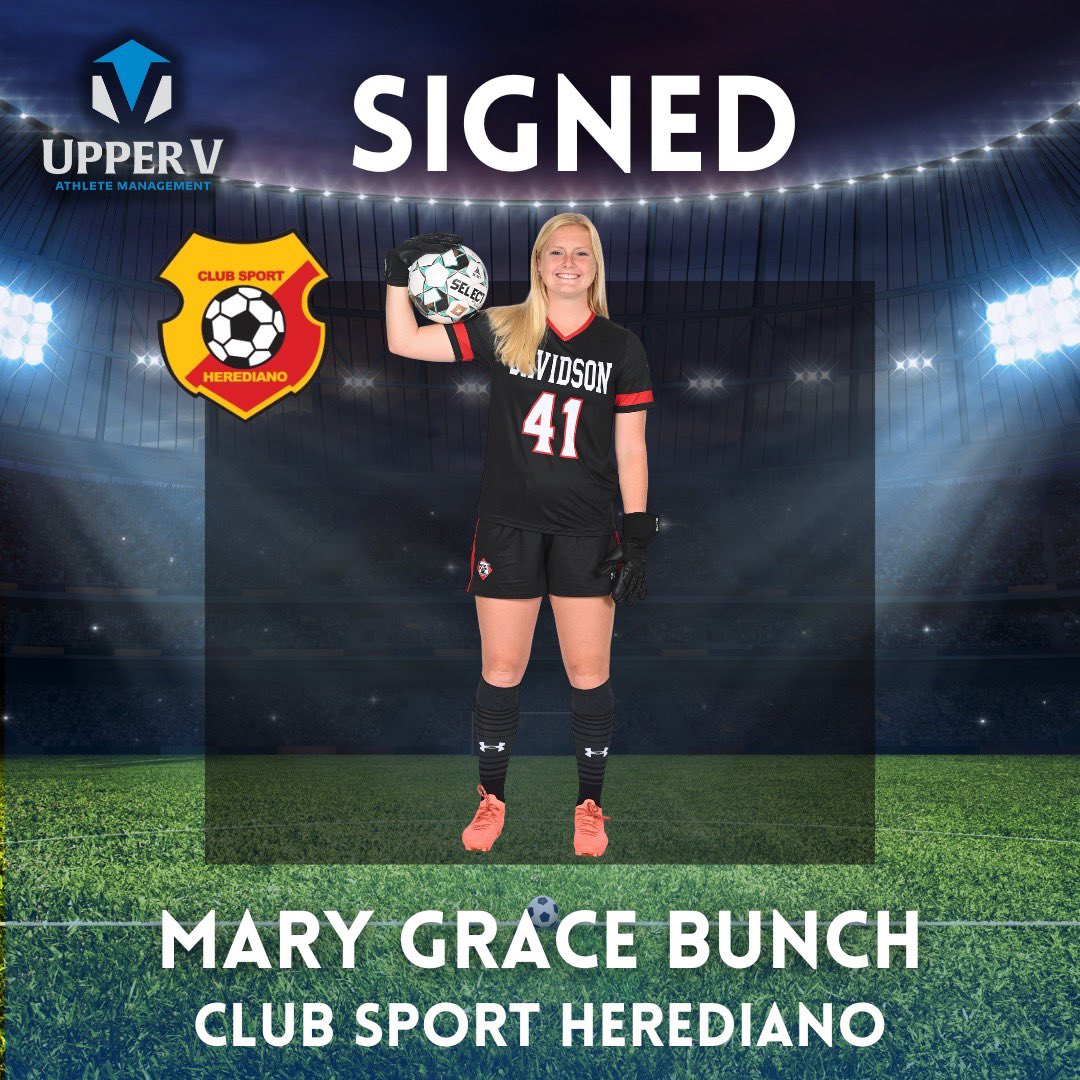 uppervathletes's tweet photo. 🚨✍️⚽️🇨🇷 SIGNING ALERT! Upper V Athlete and former @DavidsonWSoc GK @omgmgb has inked her 1st pro contract with Costa Rican club @csh1921ff. CongratS Mary Grace - the @uppervathletes family wishes you the best of luck this season!!! #csheredianoff #csherediano #csherediano1921 https://t.co/PlGacgvY2U