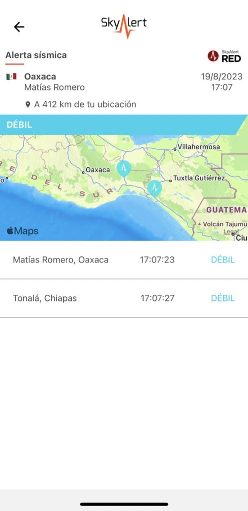 Sismo magnitud 4.9 (SSN) ubicado a 56 km al noreste de Unión Hidalgo, Oaxaca. 

Detectado por <a href="/REDSkyAlert/">REDSkyAlert</a> con intensidad «débil» por foco a 91 km de profundidad.