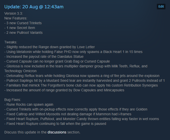 RetributionDev's tweet image. Retribution has been updated to Version 3.3:

Download the mod: bit.ly/RetributionMOD
Visit the wiki: tboiRetribution.wiki.gg