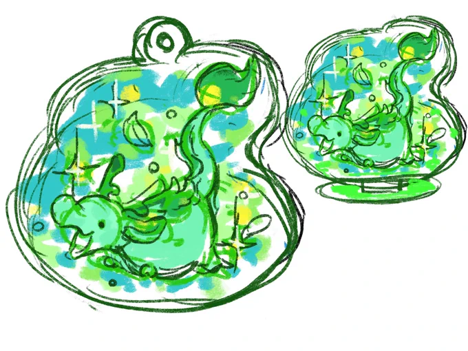 今はクラファンのお礼などの準備をしています。(イラストは虹龍さんアクリルキーホルダーのラフ)かなり可愛くなりそうなので楽しみにして頂けたら嬉しいです 