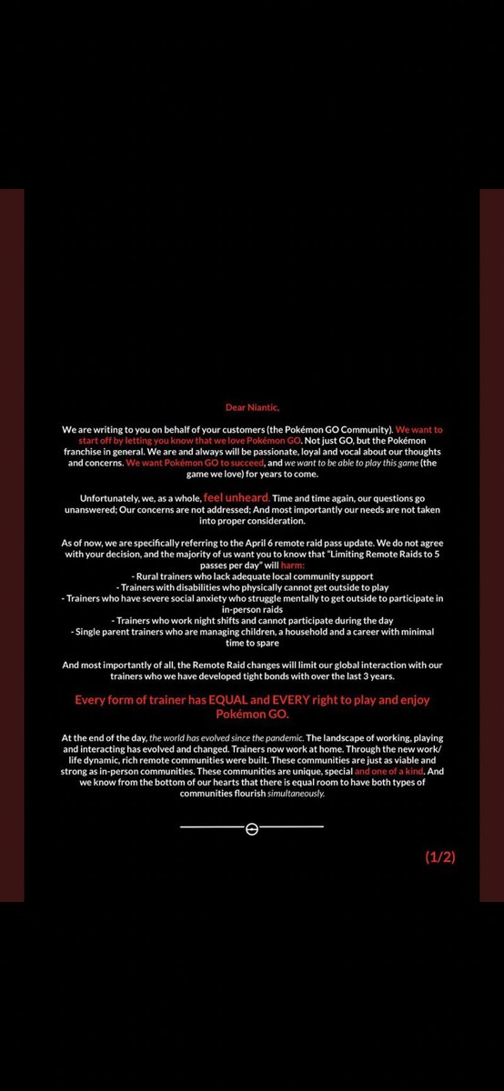 benwolf223's tweet image. #HearUsNiantic #HearUsNiantic2 #NianticDidNotListen
#NoTrainerLeftBehind