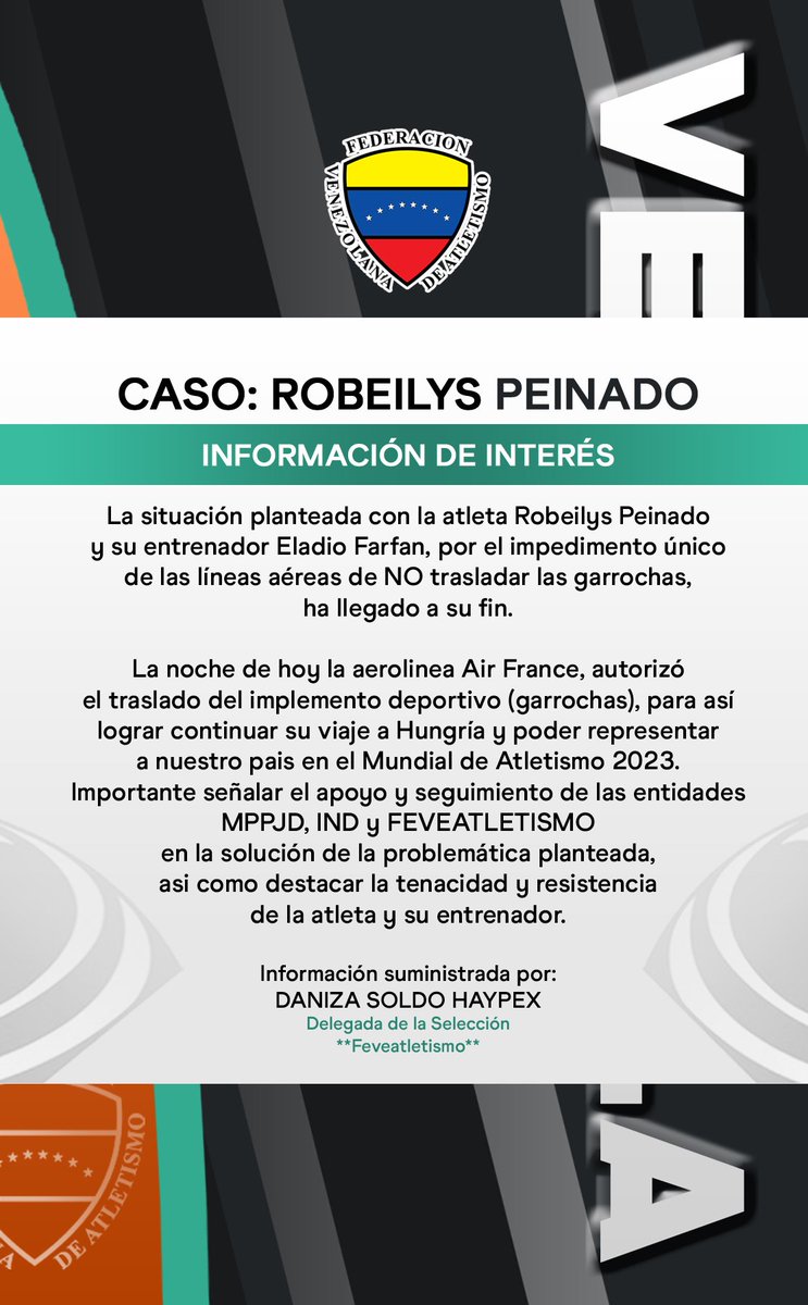 Federación Venezolana de Atletismo (@feveatleoficial) on Twitter photo 