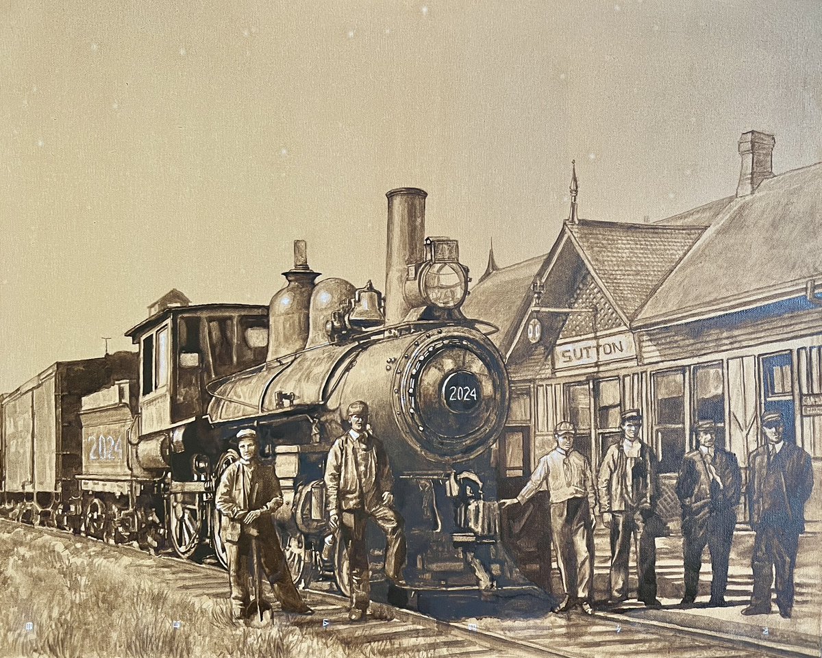 ArtKlobucar's tweet photo. Sutton West Train Station, oil on canvas, #sutton #suttonwest #georgina #yorkregion #streetcar #traditionalart #traditionalartist #traditionalartwork #traditionalartists #traditionalarts #oilpainting #oilpaint #oilpaintings #painting #paintings #paint #historical #historicalart https://t.co/NOKY94Q9Jj