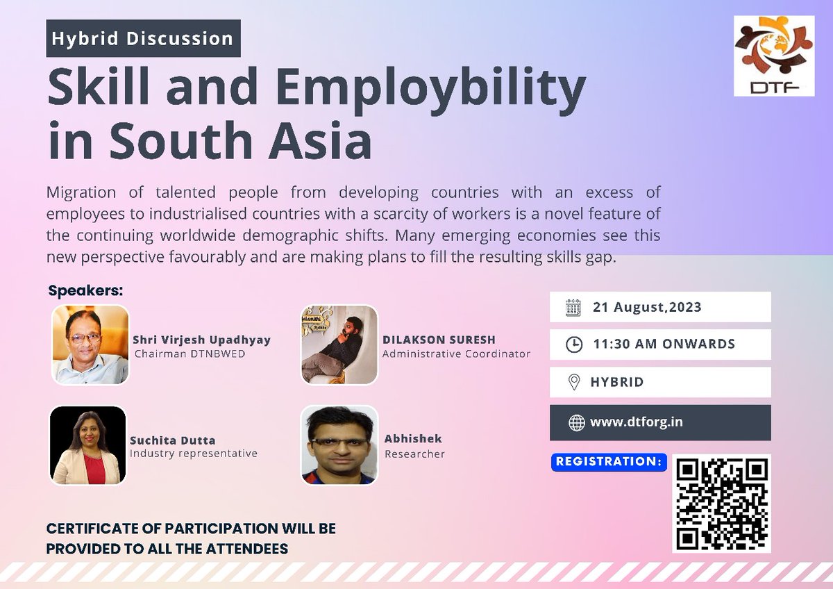 South Asia's demographic advantages might help the area expand economically and reduce poverty. The economy and society can't go forward in the current situation without fresh perspectives. Come join us on this pressing matter.