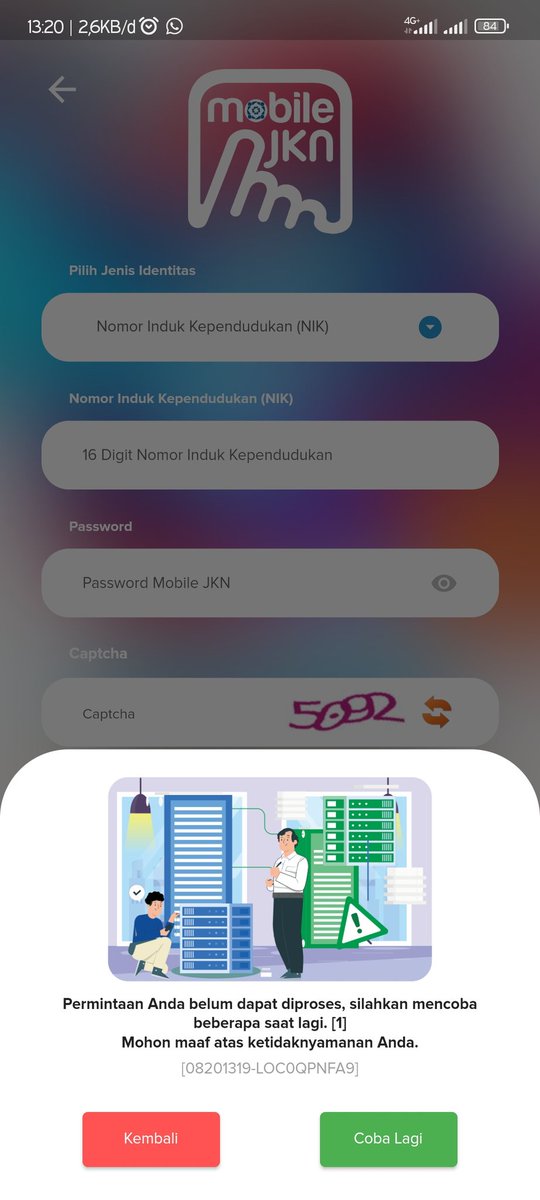 Brother_Sina's tweet photo. @BPJSKesehatanRI  apakah aplikasi JKN sedang update sistem min? Soalnya dari tadi begini terus min, mohon bantuannya, terima kasih https://t.co/NY45FakH82