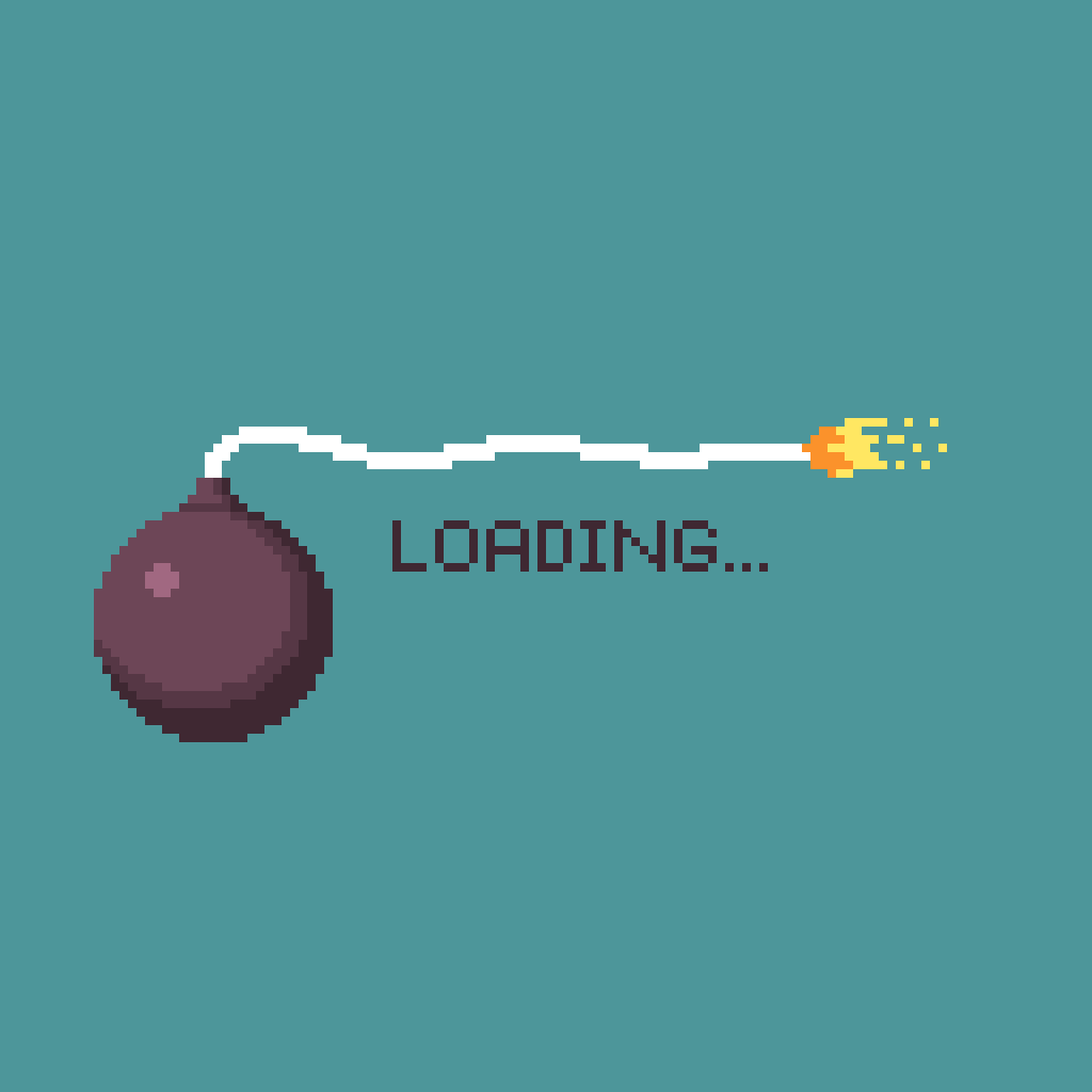 jakelacombekc's tweet photo. An explosive #LoadingIcon! @Pixel_Dailies #pixel_dailies #pixelart https://t.co/hLo0skcUNo