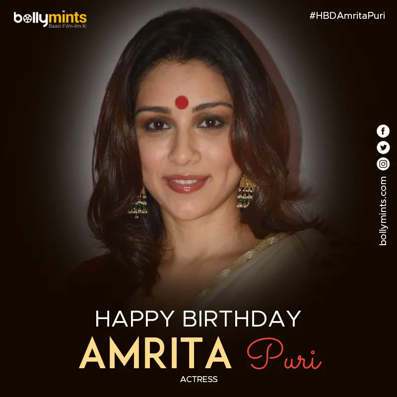 Wishing A Very Happy Birthday To Actress #AmritaPuri !
#HBDAmritaPuri #HappyBirthdayAmritaPuri