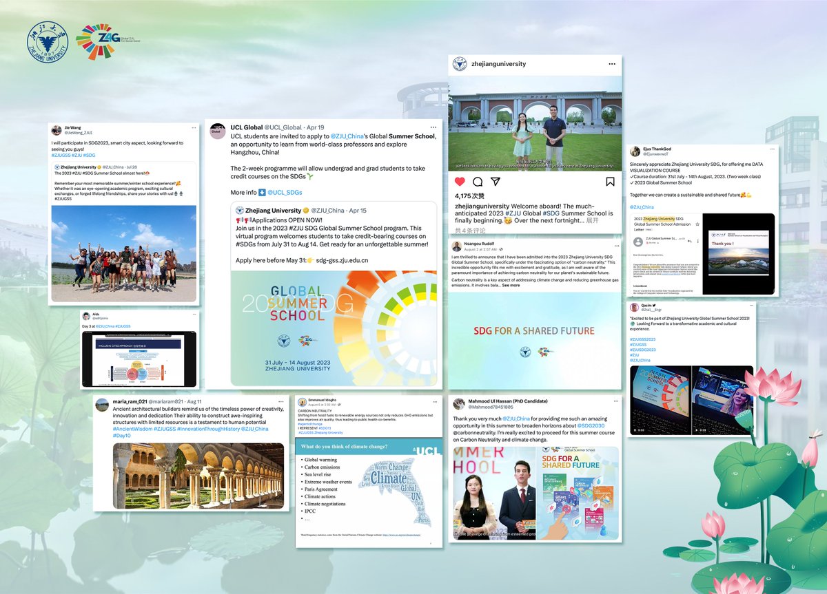 ZJU_China's tweet photo. Huge shoutout to all the exceptional participants and supporters of 2023 #ZJU #SDG Global Summer School – your dedication has truly impressed us!💕🌎 Thank you for your enthusiastic participation and efforts. See you again next year!👋 #ZJUGSS https://t.co/pN1i2vJhSk