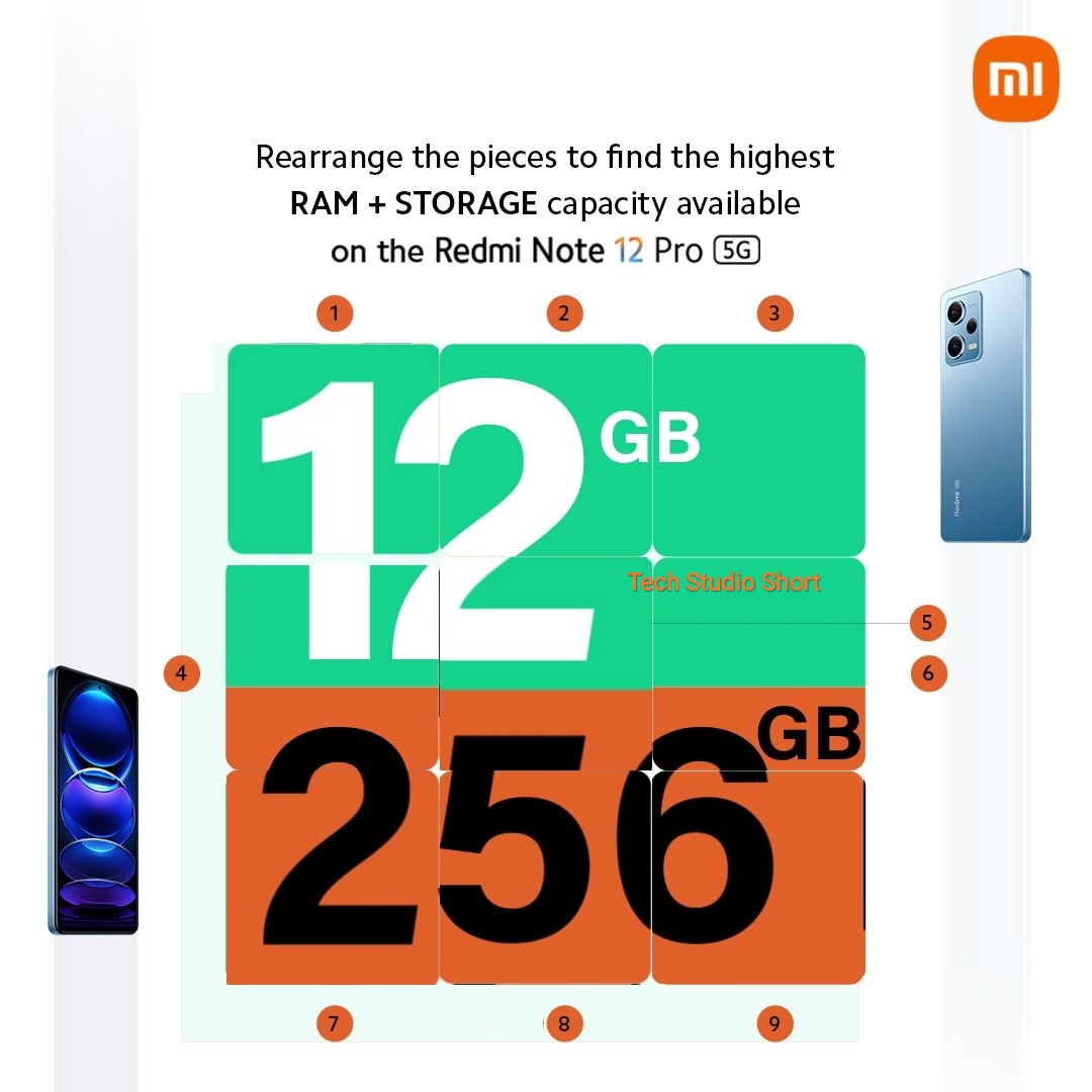 TechStudioShort's tweet image. #Question5 Ans : 12GB RAM and 256 GB Storage

Row 1  - 7 2 3
Row 2 - 4 8 6
Row 3 - 1 9 5

#RedmiNote12Pro5G
#SuperRAM

@RedmiIndia