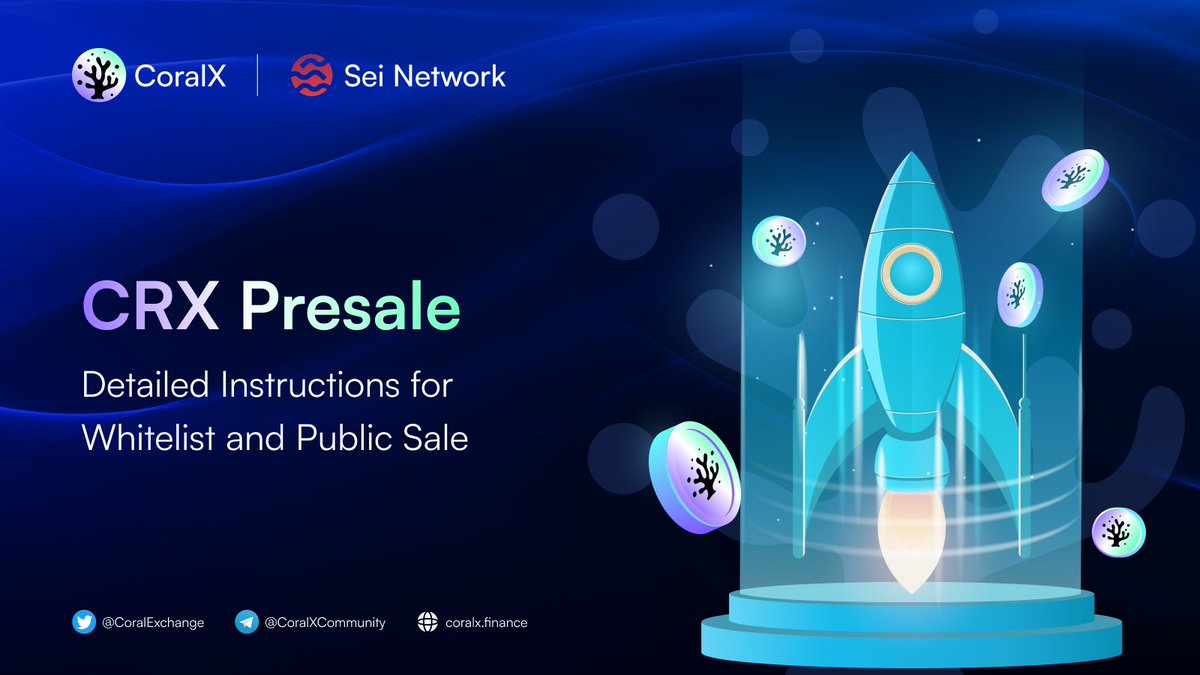 🔱 $CRX IDO: Extensive Guide for Whitelist and Public Sale

For a smooth participation in the IDO, we've released an all-inclusive article outlining the Whitelist Sale, Public Sale, Referral Rewards, and essential details about the $CRX Token.

🪸 Start Time: 13:00 UTC on August