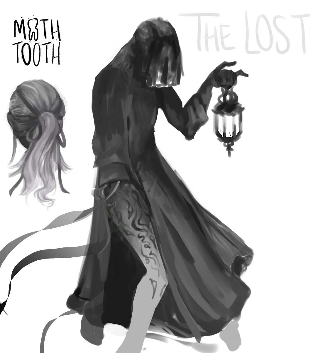 m_t00th's tweet photo. Old Sketch I'm still fairly fond of,
Inspired vaguely by me getting really into the art from 'Blasphemous'. https://t.co/O5JiEbpQOZ