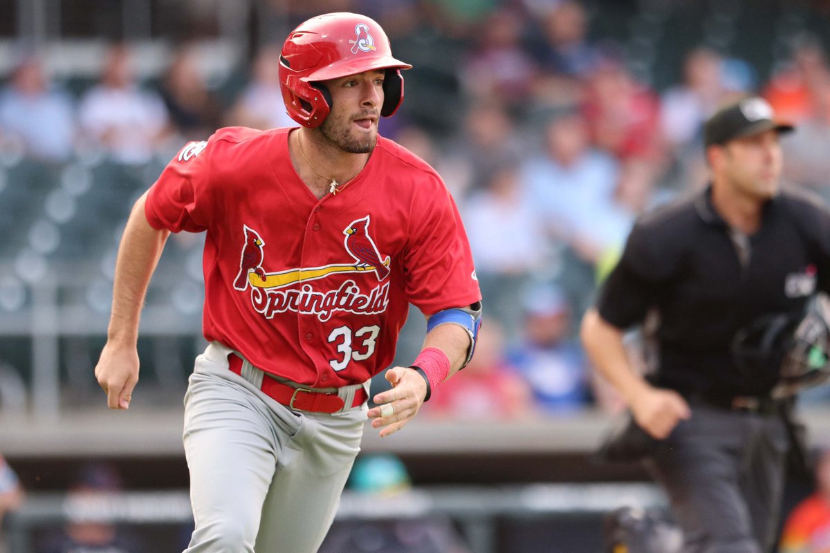 abuchbinder's tweet photo. Thomas Saggese hits for the cycle in Wichita! 
2R triple in the 1st
Single in the 5th
Solo HR in the 7th
RBI double in the 8th

He’s 4x5 with four RBIs and three runs. First @Sgf_Cardinals Cycle since Matt Koperniak on 8/9/22 in Amarillo https://t.co/aTRc4sEQgq