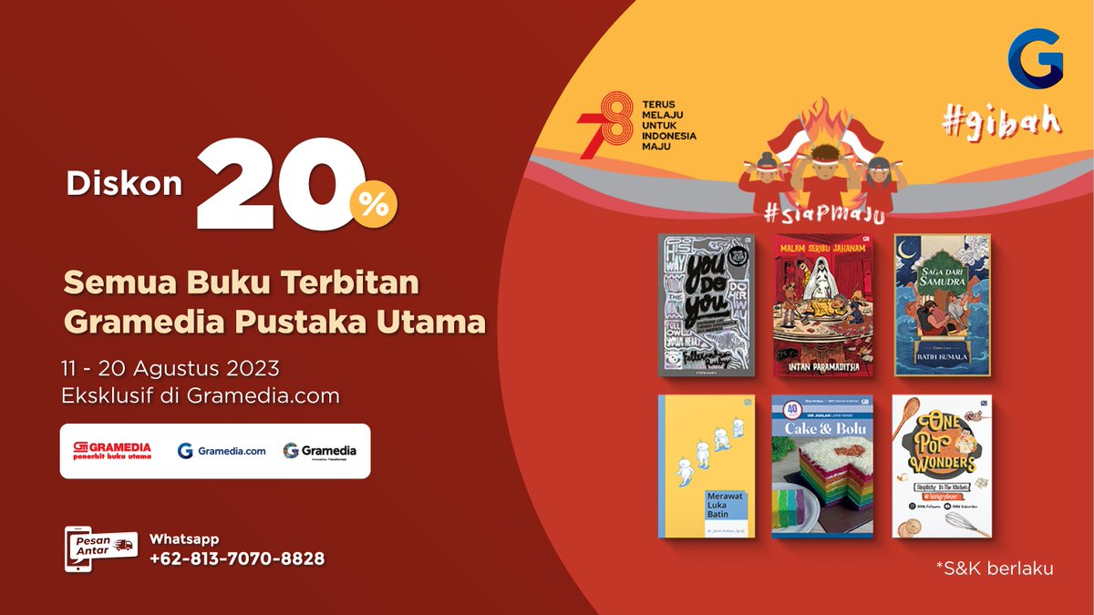 gramediadotcom's tweet image. 🚨DISKON BUKU GPU #SiapMaju 

Jangan lewati diskon #Gibah hingga 20% untuk semua buku terbitan Gramedia Pustaka Utama! Ini saatnya buat wujudin wishlist-mu karena periode promonya TERBATAS!📚

Buruan serbu sekarang di: bit.ly/45z91W9  sebelum kehabisan🙌