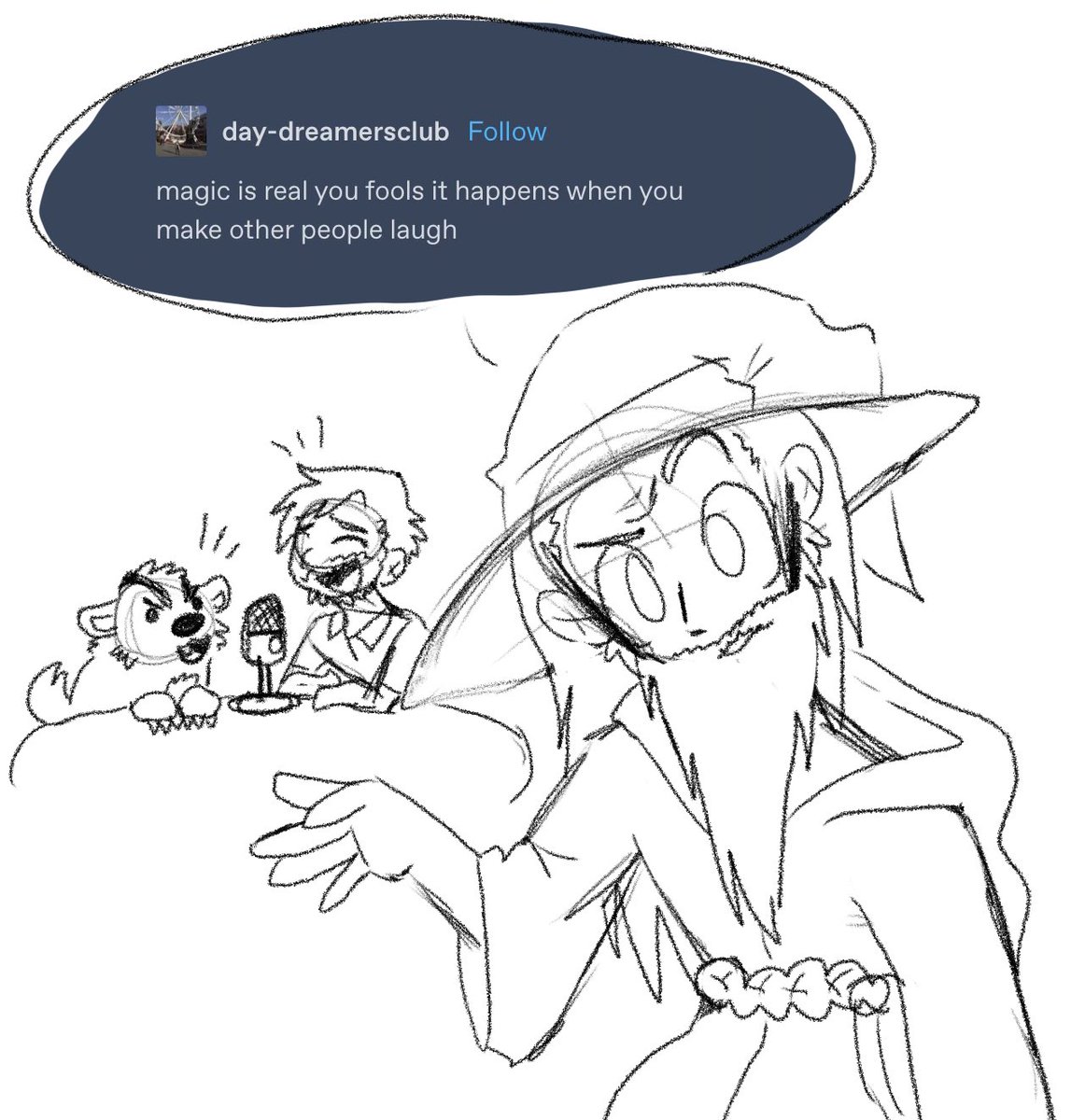 skettibiscuit's tweet photo. I’m gonna post this one before I forget it again! Another @MagicTavern doodle!! I could just see usidore saying this #hftmt #magictavern https://t.co/LcctGX5wx3