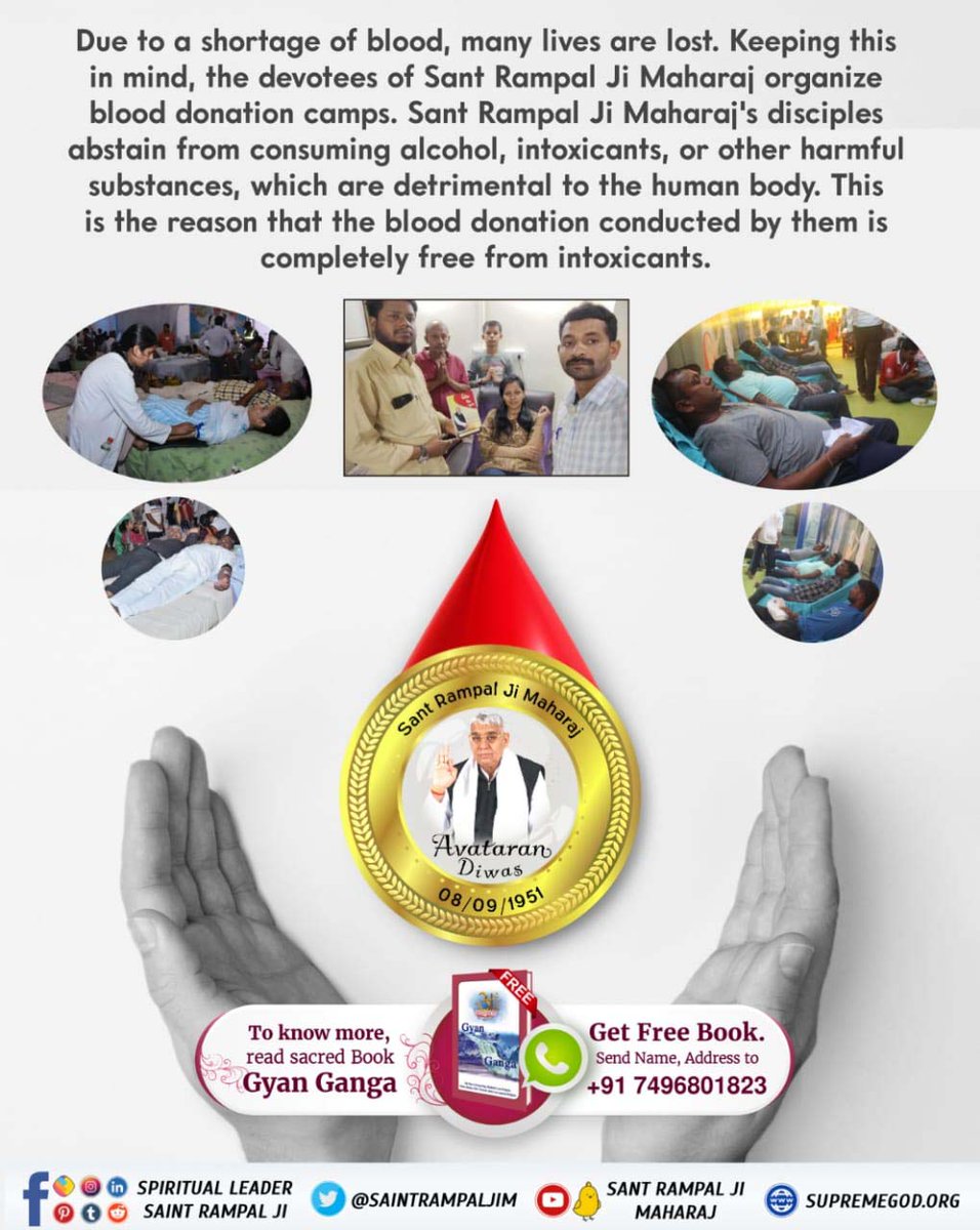 Archana_dasi_B's tweet photo. The disciples of Sant Rampal Ji Maharaj where His followers have pledged to donate their organs post their death free of cost for the ones who would be in desperate need of them. 
#समाज_सुधारक_संत_रामपालजी https://t.co/p5QZxIDqKu