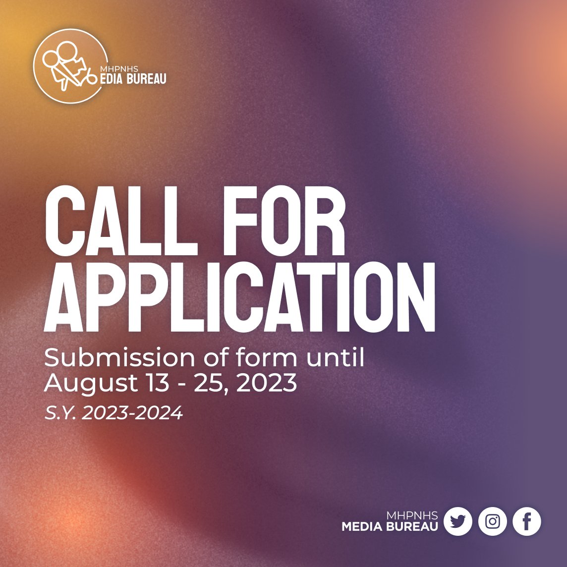 mhpnhsmb's tweet photo. 📣 Attention Del Pilarians, the spotlight is calling, and the MHPNHS Media Bureau wants YOU to shine in the media glare!

✨️SUBMIT YOUR APPLICATION NOW✨️
 https://t.co/hYdR9d7SZ2 https://t.co/D7YgPe6PTQ