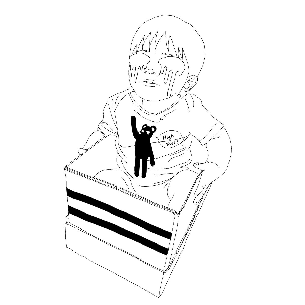 tenyoh_'s tweet photo. 箱入り娘、または、インディジョーンズ

#箱入り #ダンボール #トゥートゥルットゥー #1歳児 #イラスト #子育て絵日記 #イラスト好きな人とつながりたい #baby #illustration #Procreate https://t.co/VVAcKWhqEl