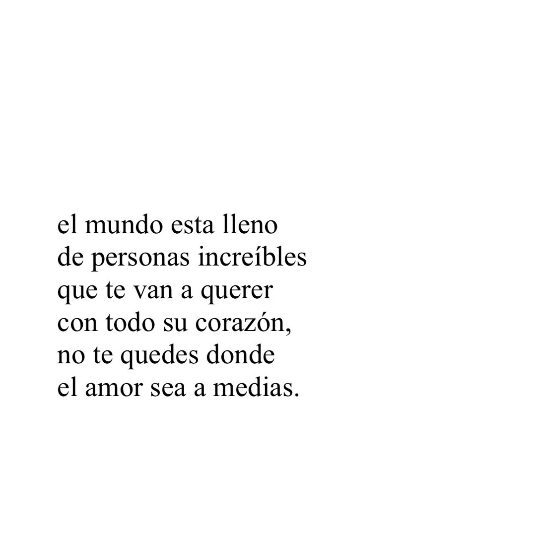 el amor a medias no es amor.