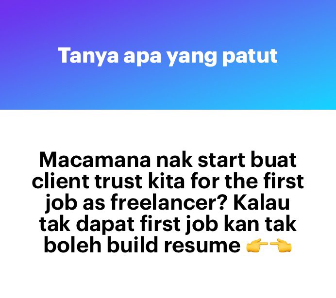 ainiadilah99's tweet photo. Hi! You can do any sample related to your niche.
Client bukan tahu pun tu sample je 🤭
Tapi kalau resume, jangan lah tipu benda yang tak ada hehe.
#AskDee https://t.co/MiqcAPkek9 https://t.co/TPG3QYTIJb