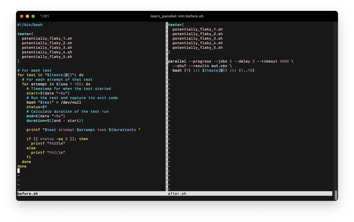 alexplescan's tweet photo. GNU Parallel book was very much worth the read. Helped me turn a ~14 line bash script into one command :)

Wrote a post with more details: https://t.co/MjQhPI2BNl https://t.co/UFIOHp81SW
