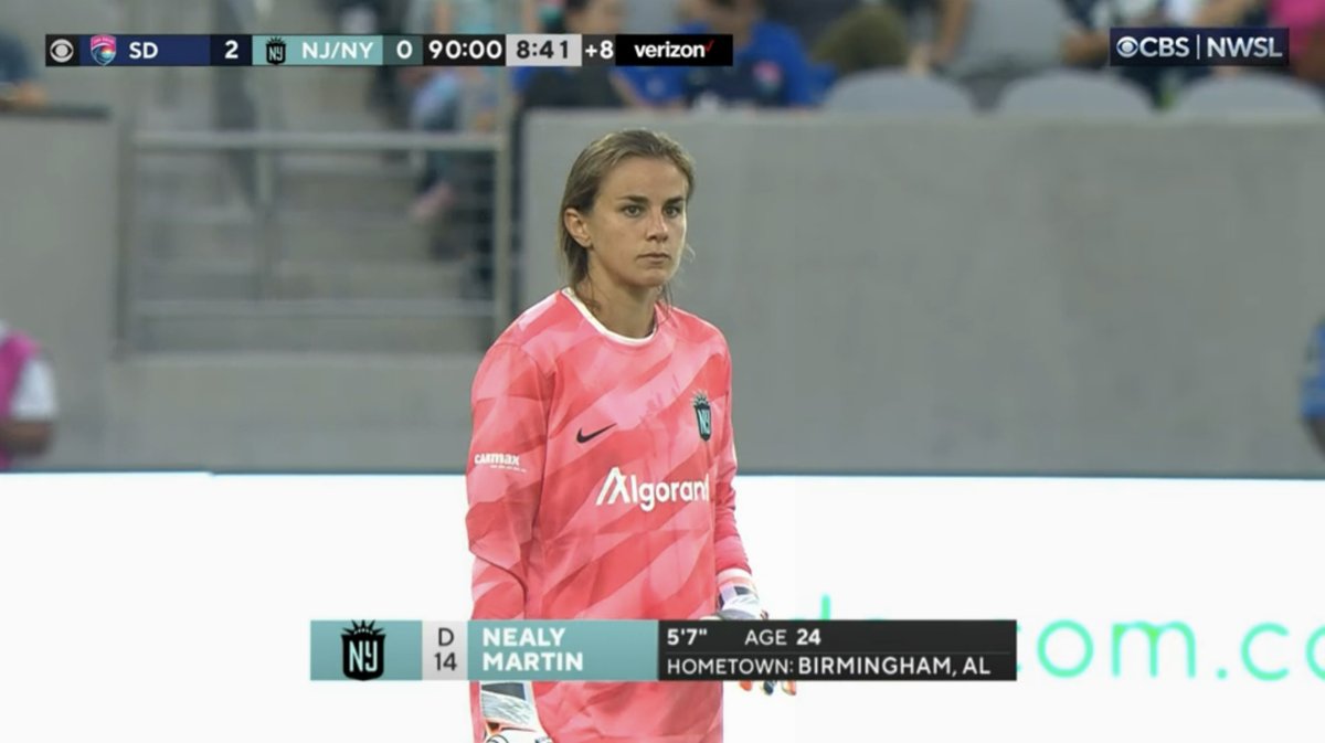 FIELD PLAYER IN GOAL! FIELD PLAYER IN GOAL! Did someone say NWSL After Dark Chaos? @GothamFC's Nealy Martin steps into the goal after Abby Smith has to exit the match due to injury and Gotham is unable to make a substitution. #NWSL #YERRRR