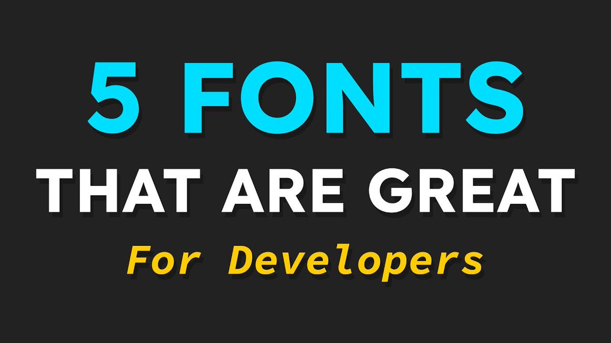 dcodeyt's tweet photo. Top 5 Cool and Functional Fonts for Developers 😎

#development #coding #javascript #webdev https://t.co/uc8uLVhnxk