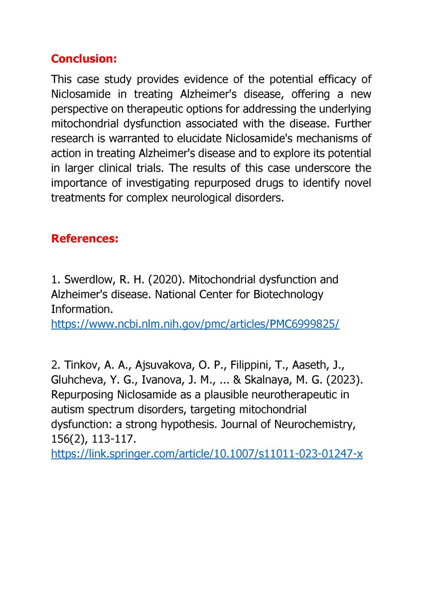 manote01433503's tweet photo. Repurposing Niclosamide for the Treatment of Alzheimer's Disease: A Compelling Case Study
August 2023
Sayan Polprasert, Manote Arpornsuwan, Matinun Arpornsuwan
Senior Thai Doctors and Citizen (STDC) Group
https://t.co/NR2jMy9fCk https://t.co/Jb6QQ6tnRQ