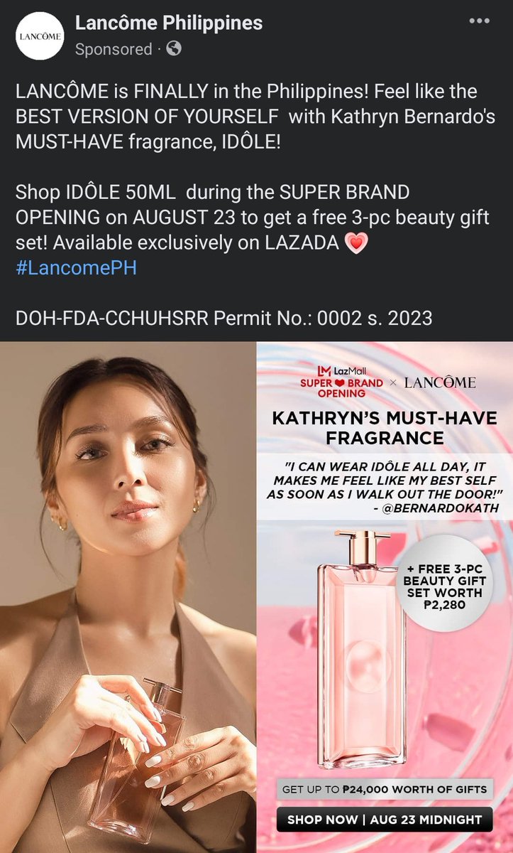 Kathryn  for Lancome Super Brand opening this coming August 23..

#LancomeForKath 
#IdoleByLancome