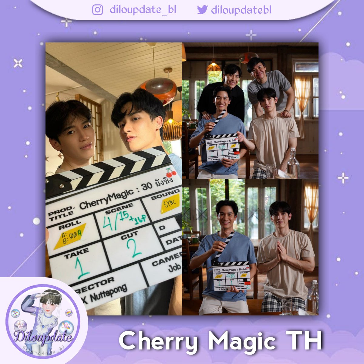 [#CherryMagicTH #CherryMagic30ยังซิง]

LOOK! Boys Love Thailand GMMTV adaptasi Manga Jepang Cherry Magic yang sebelumnya telah menjadi dorama, “Cherry Magic #30ยังซิง” telah memulai syuting!

Dibintangi oleh #TayNew Tay Tawan dan New Thitipoom.

▶️ Coming soon.

{#diloupdate}