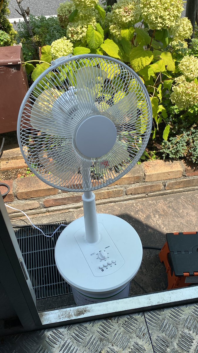 yu_wankt's tweet photo. 本日はウニクス南古谷店さんで出店中です☀️
スポットクーラーなんてものを用意する予算はなく、家庭用の扇風機を出入口のとこから中にあてていますが、なかなか涼しい風が来てくれて快適？なのです😁 https://t.co/iQvacl55gN