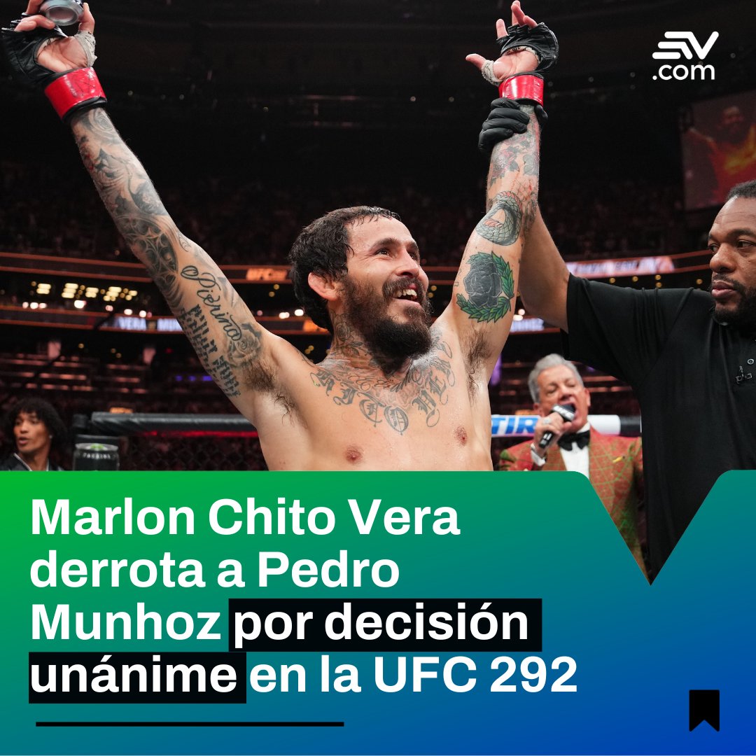 EcuavisaInforma's tweet photo. 🥊 ¡GRANDE CHITO! 🇪🇨

Marlon Chito Vera demostró un excelente nivel en su pelea contra Pedro Munhoz. Es por eso que los jueces, por decisión unánime, lo declararon vencedor. 

Todos los detalles ➡️ https://t.co/xG9LjwDJex https://t.co/PqNtC4AoKc