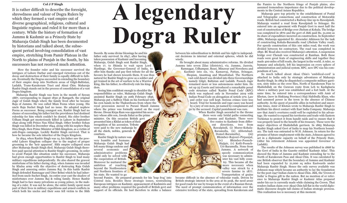 ajay_mlnanda's tweet photo. Reflecting on a remarkable era: 'A Legendary Dogra Rule' that once graced the land of erstwhile Jammu & Kashmir before partition. A chapter of history that resonates with valor, culture, and the essence of the region. #DograRule #JammuAndKashmirHistory https://t.co/KURGqbhvP3