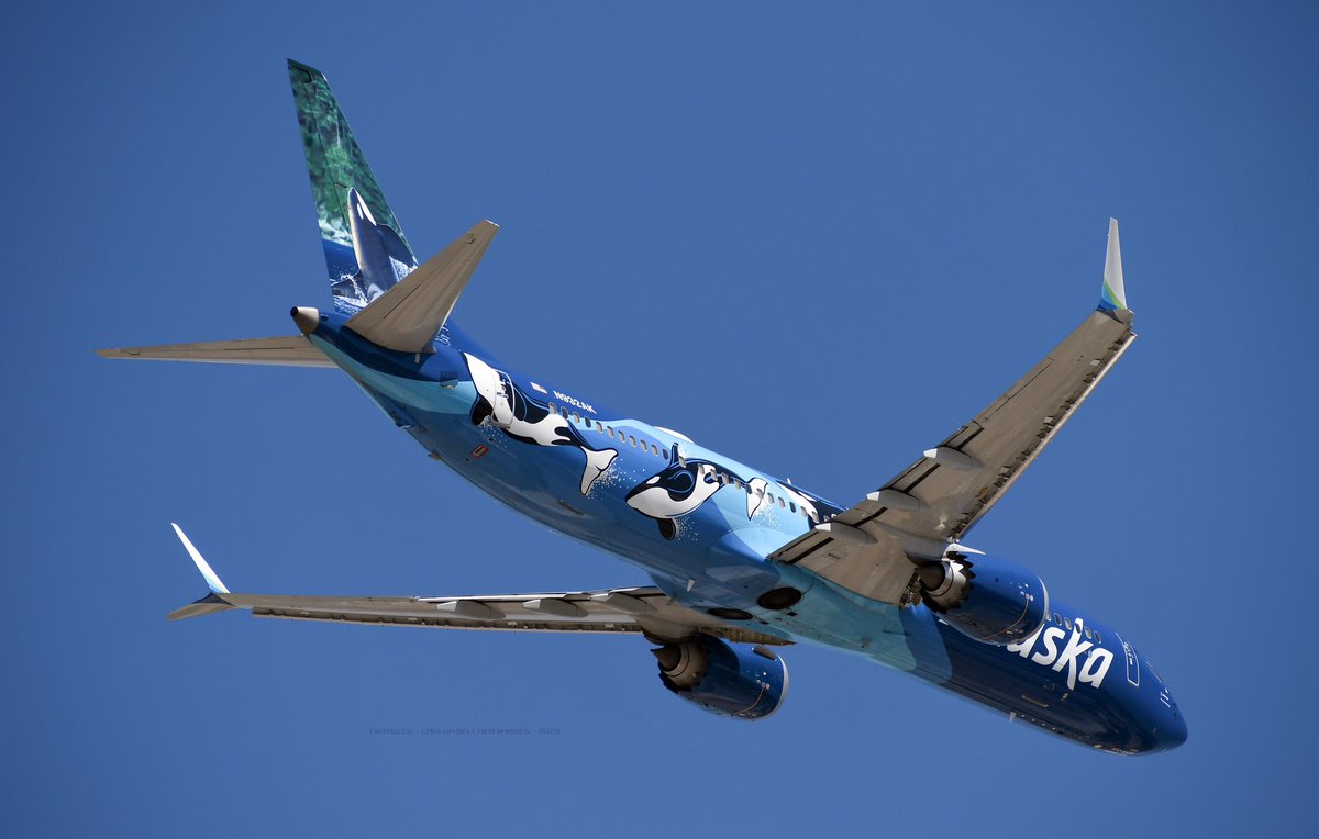 TXAVGEEK's tweet photo. The @AlaskaAir 737 MAX 9 #N932AK wearing the "West Coast Wonders" visited @DallasLoveField this afternoon from Seattle!  #AlaskaAirlines #orca @Boeing @flySEA @BoeingAirplanes #Boeing #avgeek #westcoastwonders #alaska https://t.co/apfEokySGz