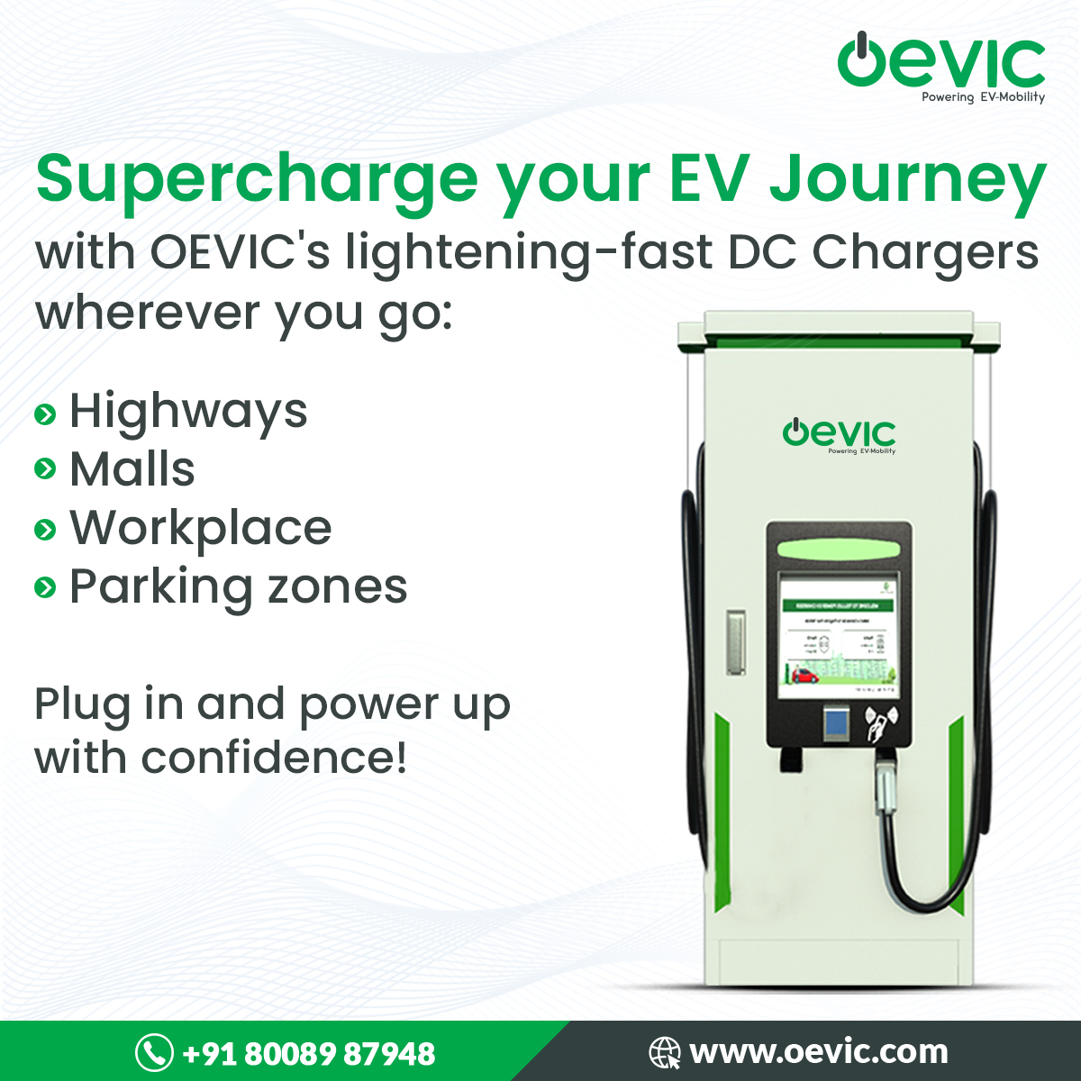 Supercharge your EV Journey with OEVIC's lightning-fast DC Chargers.

For EV Charging Solutions Contact Us!
📱+91 8008987948
🌐 oevic.com

#evchargingstation #evcharger #electricvehicle #evcharging #evchargingstation  #chademocharger #ccscharger #60kwcharger
