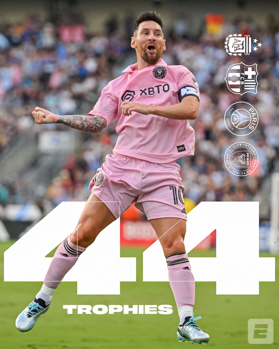 44 career trophies for Lionel Messi 🐐