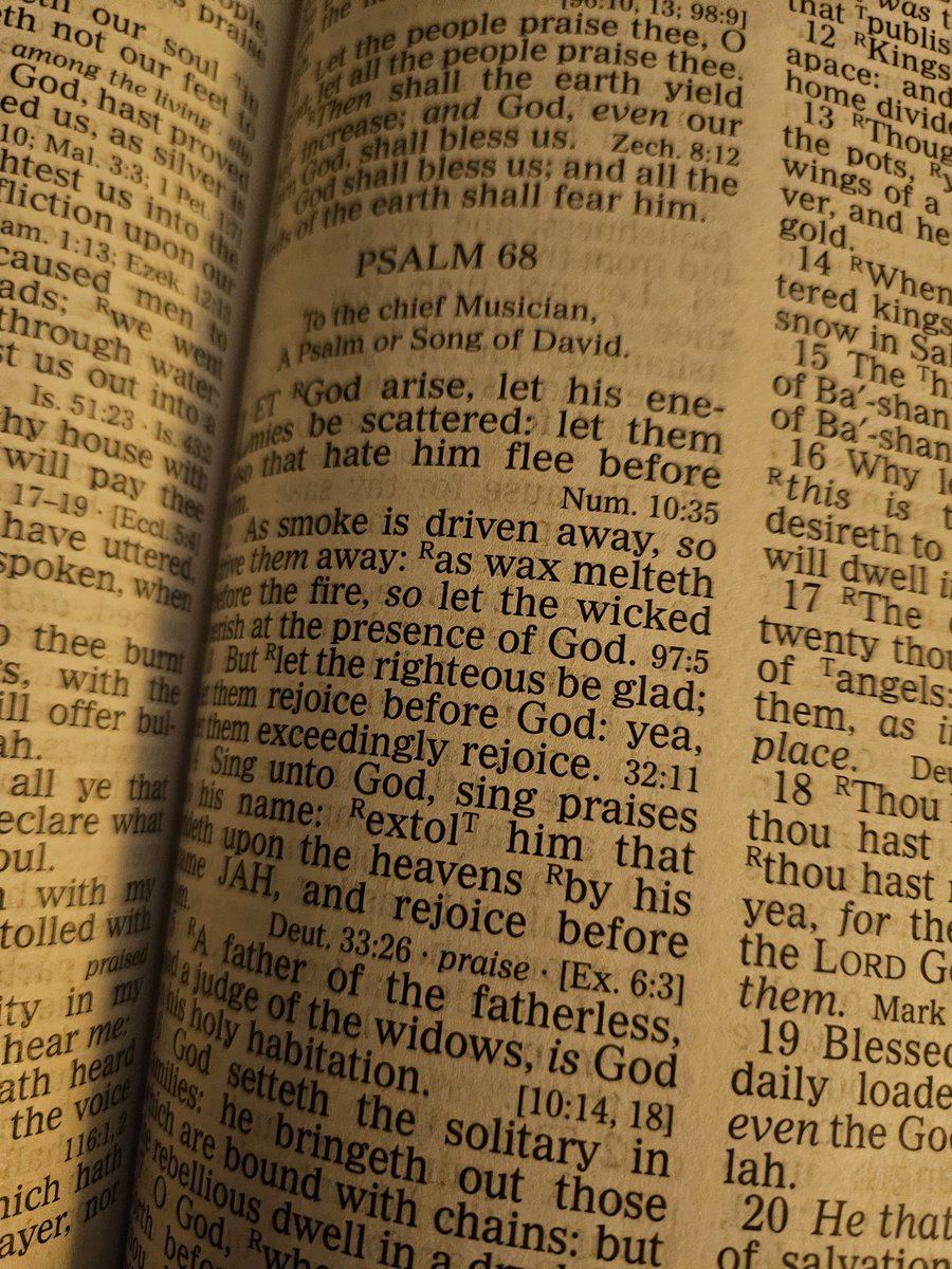 melissahlynn91's tweet image. Opened up my #Bible for the first time in a while. I do the 'ol open to a random page and read the first thing that sticks out trick... I landed on Psalm 68 and then Revelation 10 #goodstuff #somethingisup