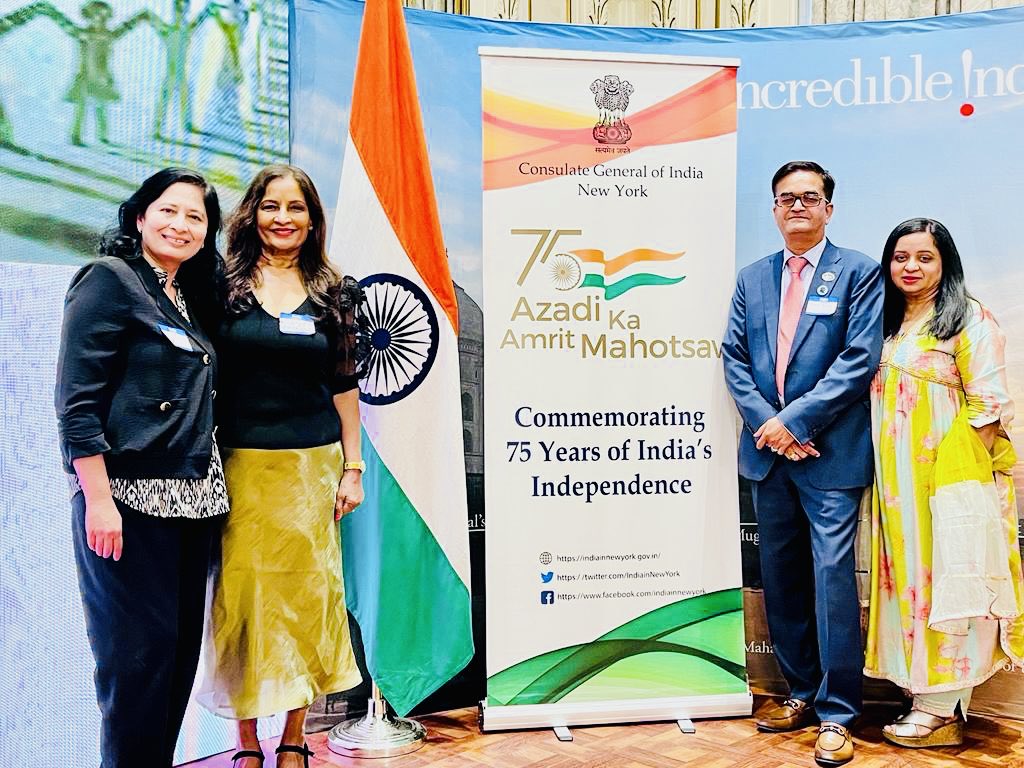 DrSmitaJoshi2's tweet image. Consulate General of INDIA 
New York 
#Celebration
#75yearsofindia’sindependence
#AAPI ⁦@narendramodi⁩ ji ⁦@mansukhmandviya⁩ ji ⁦@DrMunjparaBJP⁩ ⁦@irushikeshpatel⁩ ⁦@AskDrShashank⁩