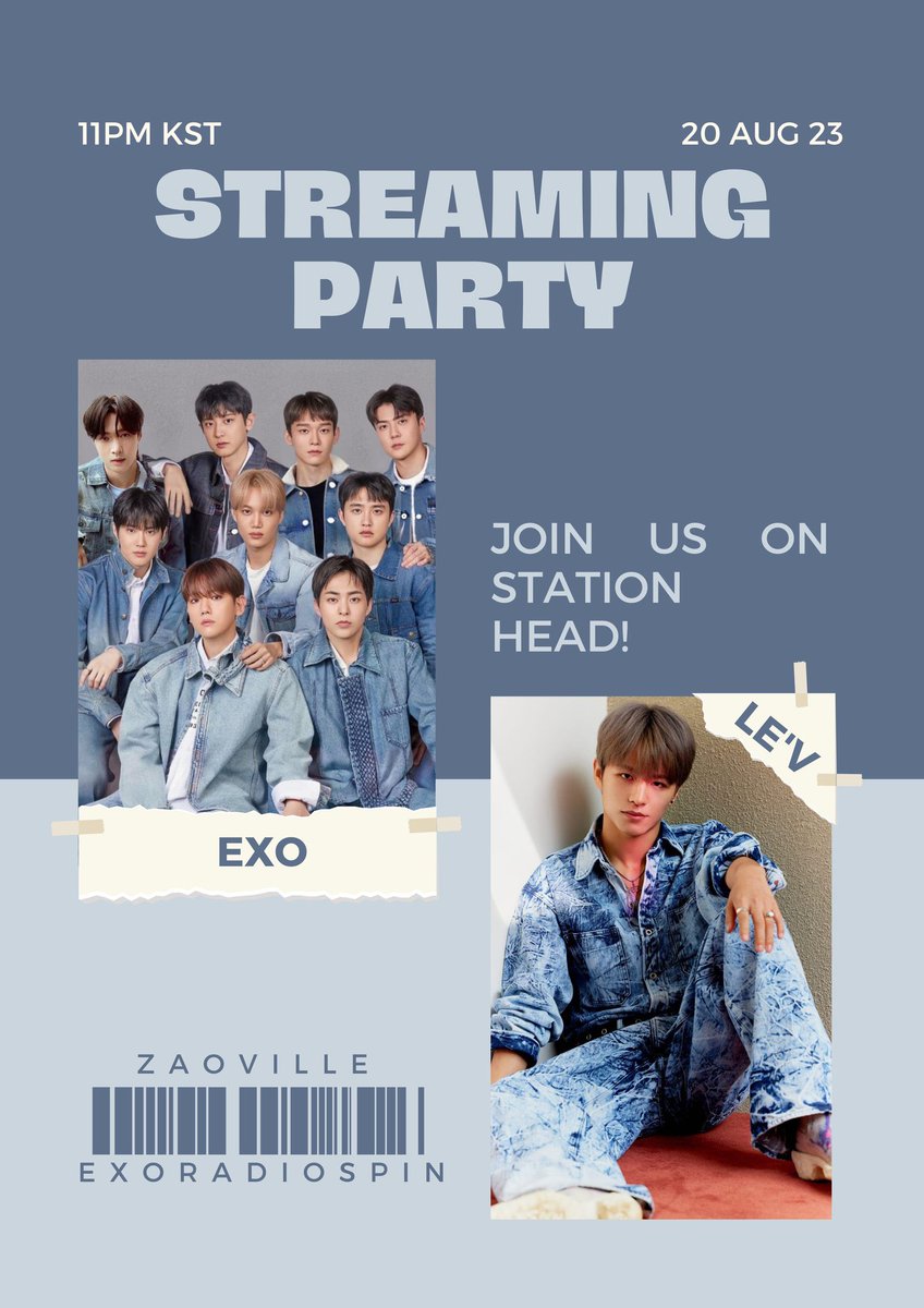 EXORadioSpin's tweet photo. 📻] Join us for LEV EXO @STATIONHEAD Streaming Party on @STATIONHEAD on Station ‘EXORADIOSPIN’ with  special guest @zaoville 🎙️💃

🗓️: 2023.08.20
⏰: 11PM KST 
🔗 https://t.co/Utb6Z0mD7J

#LEV @LEV_Official_ 
#EXO #엑소 @weareoneEXO https://t.co/hF1ArJDJUr