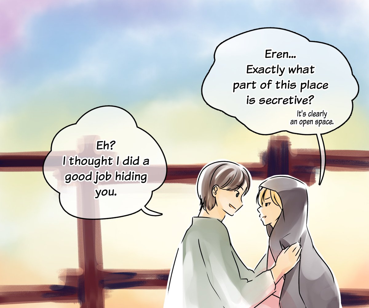 mokakeeki's tweet photo. #erehisuweek2023 day 6: Secret Place

The one time Eren chose a bad place for their secret talk https://t.co/unhpktpSjp