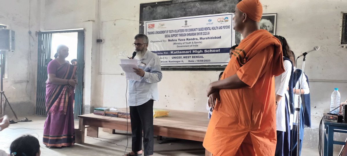 MYBMurshidabad's tweet image. Training &amp;amp; Engagement of Youth Volunteers for Community Based Mental Health &amp;amp; Psych-Social Support through Shramdan Shivir 2023-24 programme at Katmari High School,  Raninagar II , Murshidabad on 18th August'2023@Nyksindia @UNICEFIndia @YuWaahIndia @swapnodipa #P2EProgramme