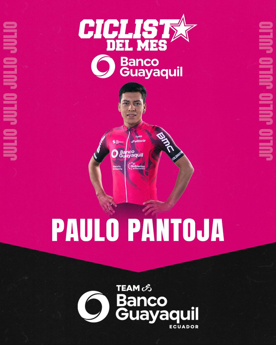 Presentamos al #ciclistadelmes  @bancoguayaquil 🚴🏼🔝 felicitaciones a nuestro 🤩 Paulo Pantoja  , gracias a todas las personas que nos apoyaron en la votación en instagram🙌🏽