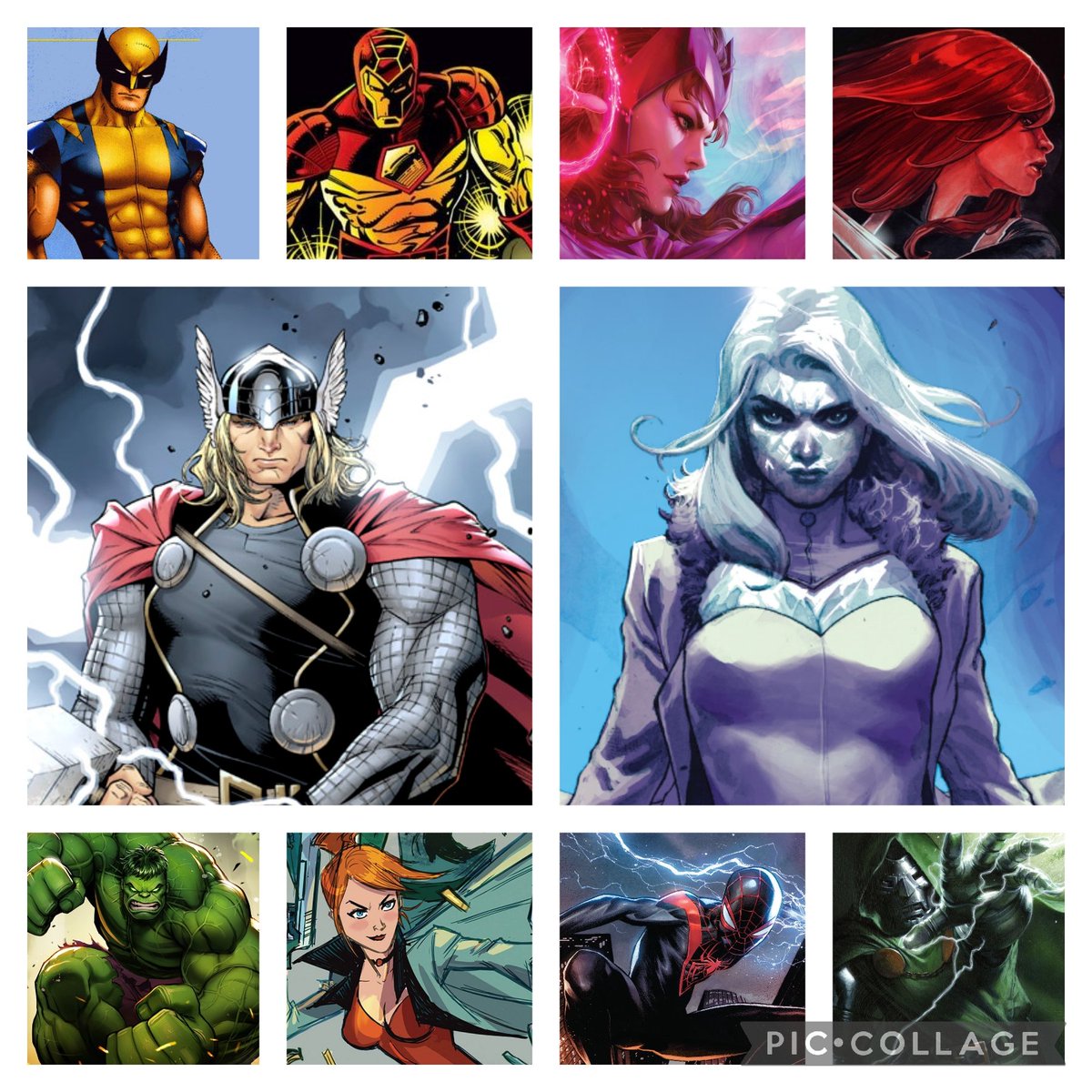 CloniiCory's tweet photo. My top 10 from Marvel and DC.
Peter would normally be on here, but I'm mad at him he can come back when ASM becomes good.

I'm aware I'm a basic bitch. https://t.co/2xrGBXIKYA