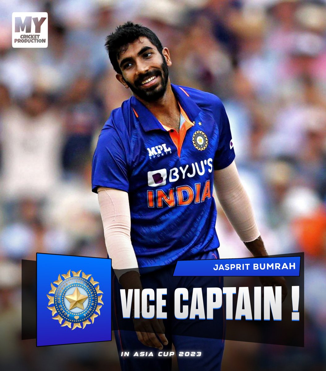 MCPOriginal's tweet photo. Jasprit Bumrah becomes a vice-captain Of Indian Team in ODI Format 🇮🇳

#AsiaCup2023 #WorldCup2023 https://t.co/3CDoY7lWIx