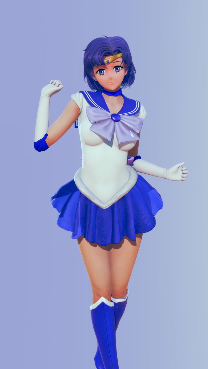 Kazuo_3DVR's tweet photo. マーキュリーちゃんのアニメヘッドのテスト配布を某アカウント���開始しました。添付の画像は影の調整だけの画像で、角度詐欺ではありませんのでご安心ください(*´ω｀*)。

#Honeyselect2 #Kazuo_MOD https://t.co/h3Yk3j6ByQ